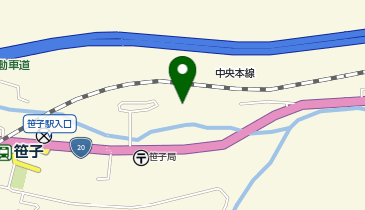 旧笹子小学校の地図画像