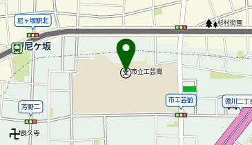 市立工芸高等学校の地図画像