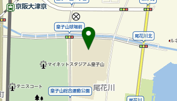 皇子山中学校グラウンドの地図画像