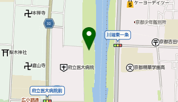 鴨川右岸(賀茂大橋-丸太町橋)の地図画像