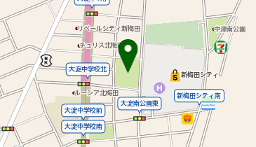 大淀中公園の地図画像