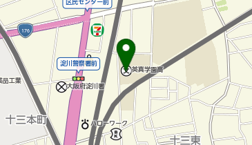 英真学園高等学校の地図画像
