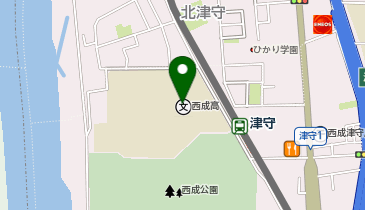 西成高等学校の地図画像