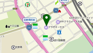 ホテルプラザオーサカの地図画像