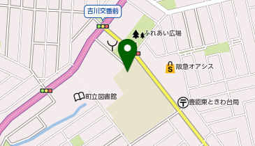 吉川中学校体育館の地図画像