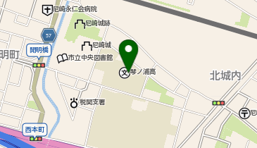 尼崎市立琴ノ浦高等学校の地図画像