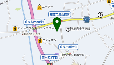 庄原自治振興センター,庄原市民会館の地図画像