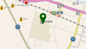 北宇和高等学校の地図画像