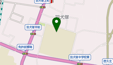 羽犬塚中学校体育館の地図画像