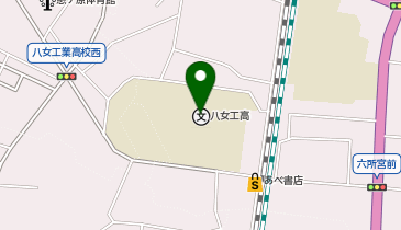 八女工業高校体育館の地図画像