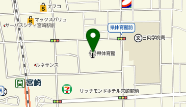 宮崎県体育館の地図画像