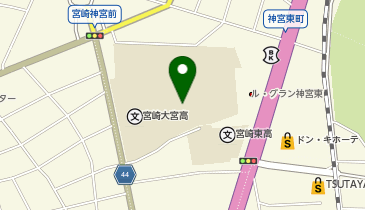 宮崎県立宮崎大宮高等学校の地図画像