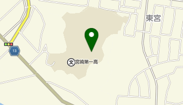 宮崎第一中学高等学校の地図画像