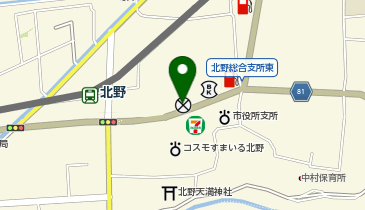 久留米警察署北野交番の地図画像