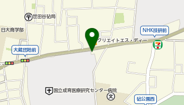 成城警察署大蔵二丁目交番の地図画像