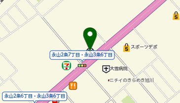 旭川東警察署永山西交番の地図画像