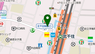 千住警察署北千住駅西口交番の地図画像