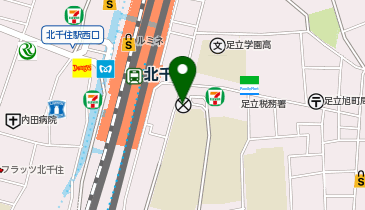 千住警察署北千住駅東口交番の地図画像