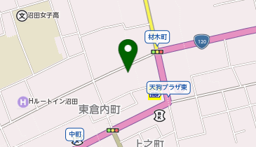 沼田警察署倉内交番の地図画像