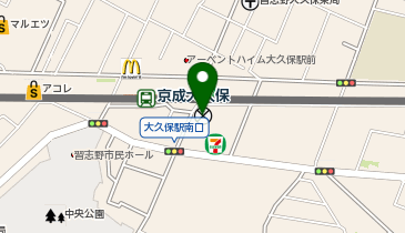 習志野警察署京成大久保駅前交番の地図画像