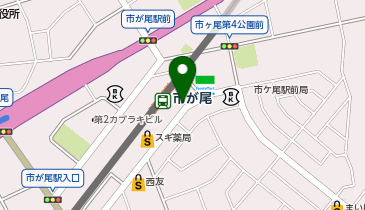 青葉警察署市が尾駅前交番の地図画像