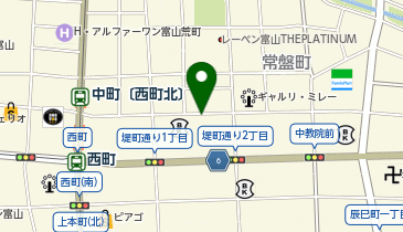 富山中央警察署中央通り交番の地図画像