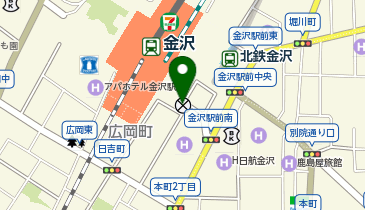 金沢東警察署金沢駅前交番の地図画像