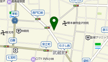 金沢東警察署武蔵ヶ辻交番の地図画像