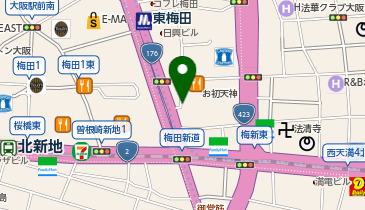 曾根崎警察署曽根崎二丁目交番の地図画像