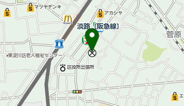 東淀川警察署淡路駅前交番の地図画像