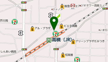 高槻警察署高槻駅前交番の地図画像