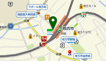 ミスタードーナツ 京阪枚方市駅ショップの地図画像