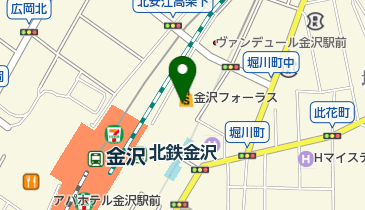 スターバックスコーヒー 金沢フォーラス6Fクーゴ店の地図画像