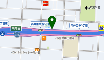 日産レンタカー 東大阪高井田店の地図画像