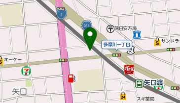 日産レンタカー P.ZONE多摩川1丁目 ステーションの地図画像