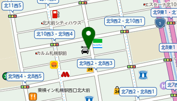 オリックスレンタカー 札幌駅前店24時間無人貸出カウンターの地図画像