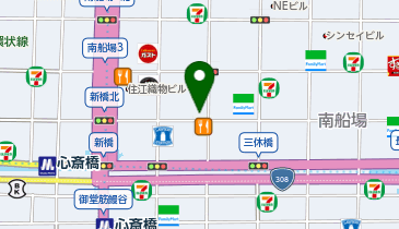 オリックスレンタカー 心斎橋駅前店の地図画像
