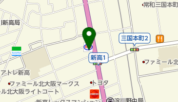 オリックスレンタカー 淀川三国カウンターの地図画像