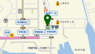 たまの・うの港海の駅の地図画像