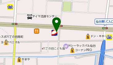 【キタセキ】 仙台東インターSSの地図画像