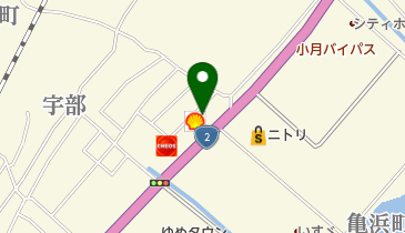 【西日本フリート】 アポロステーション ルート2小月バイパスSSの地図画像