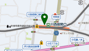 コンタクトのアイシティ ベルフローラ・かわにし店の地図画像