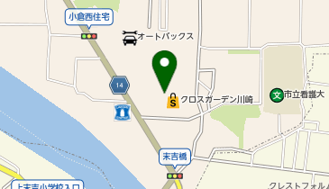 THREEPPY クロスガーデン川崎店の地図画像