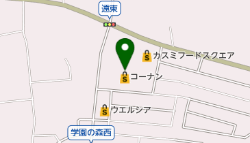 ザ・ダイソー ホームセンターコーナンつくば学園の森店の地図画像