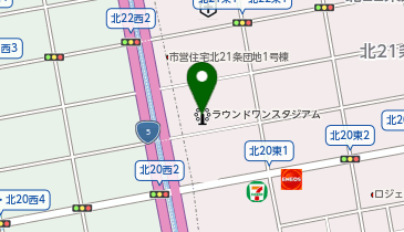 ラウンドワンスタジアム 札幌北21条店の地図画像
