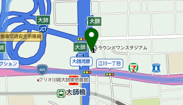 ラウンドワンスタジアム 川崎大師店の地図画像