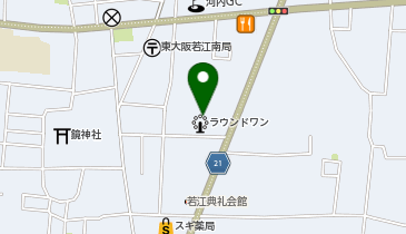 ラウンドワン 東大阪店の地図画像