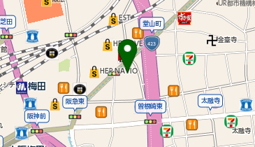 ラウンドワン 梅田店の地図画像