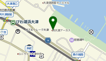 ラウンドワンスタジアム 浜大津アーカス店の地図画像