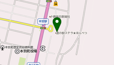 道の駅 ステラ★ほんべつの地図画像